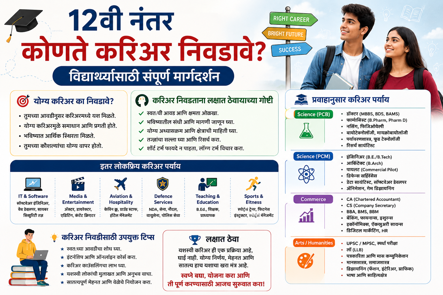१२वी नंतर कोणते करिअर निवडावे? विद्यार्थ्यांसाठी संपूर्ण मार्गदर्शन