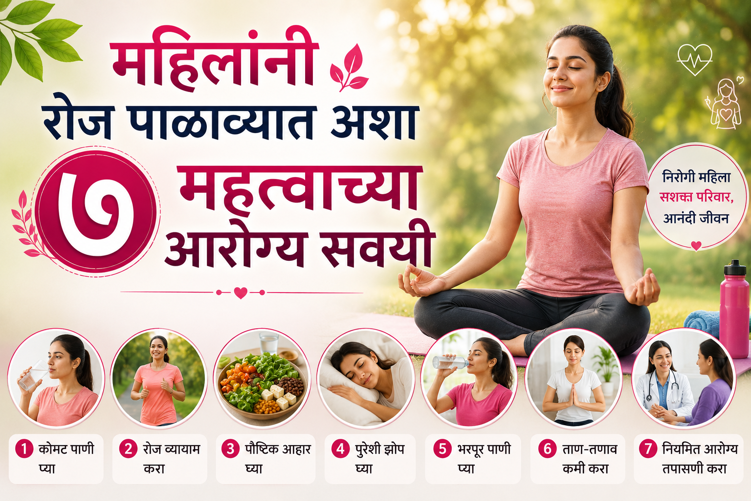 महिलांनी रोज पाळाव्यात अशा ७ महत्वाच्या आरोग्य सवयी