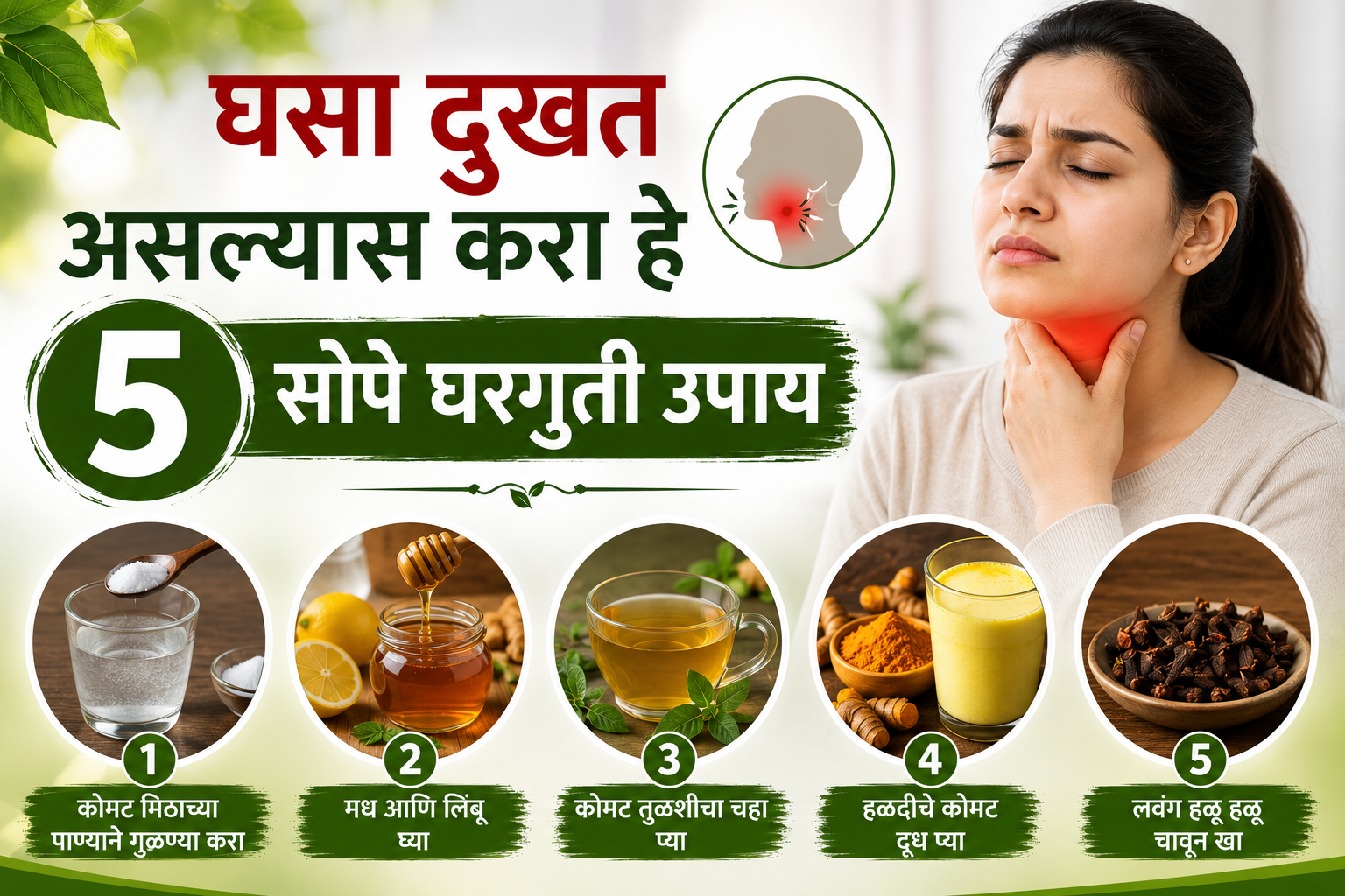 घसा दुखी आणि घशातील खवखव कमी करण्यासाठी घरच्या घरी करता येणारे प्रभावी उपाय जाणून घ्या.